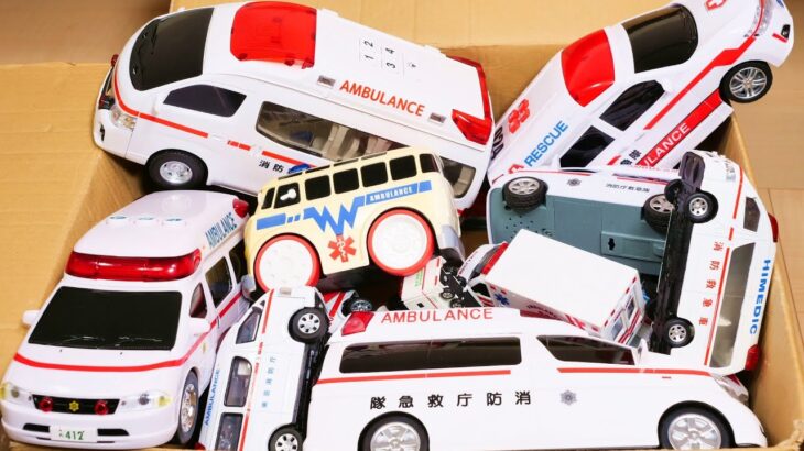 救急車のミニカーが坂道を走ります！サイレン有りで緊急走行テスト！