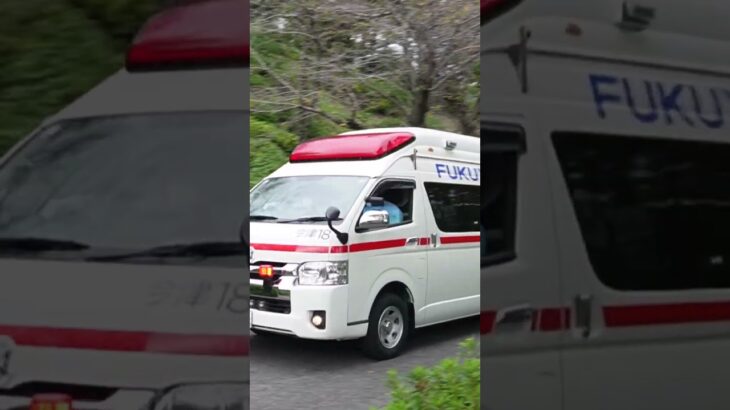 大学の学祭で急病人発生⁉️今津救急緊急走行‼️