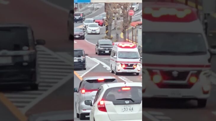 北部救急1日立総合病院救命センターに、緊急走行🚑 #緊急走行 #救急車 #日立市#日立消防
