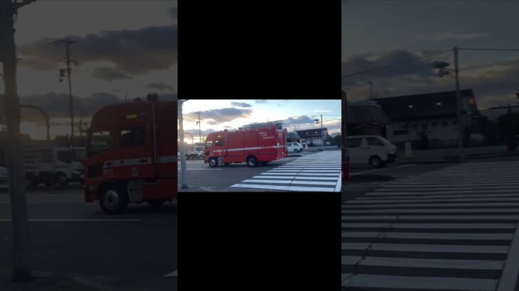 (緊急走行)姫路市消防局姫路東消防署タンク車　12月4日(木)撮影‼️ #shorts #緊急走行 #緊急出動 #消防車 #タンク車