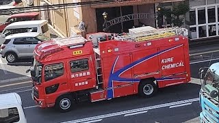 消防車2台　緊急走行