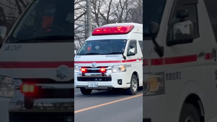 【市外搬送】埼玉東部消防局　救急車。　救急加須2。緊急走行シーン！