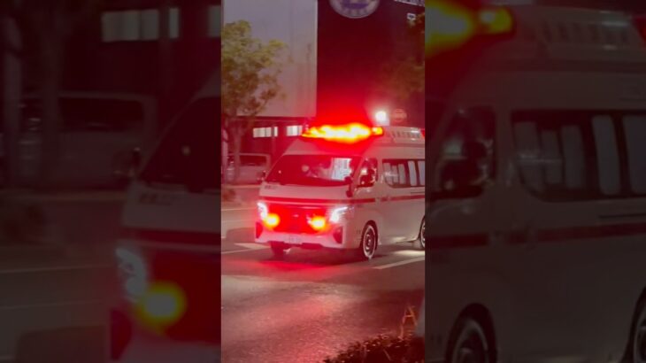 #福岡市消防局 #救急車 今日の夜7:00から公開！西本署壱岐救急小隊 救急32 緊急走行→病着