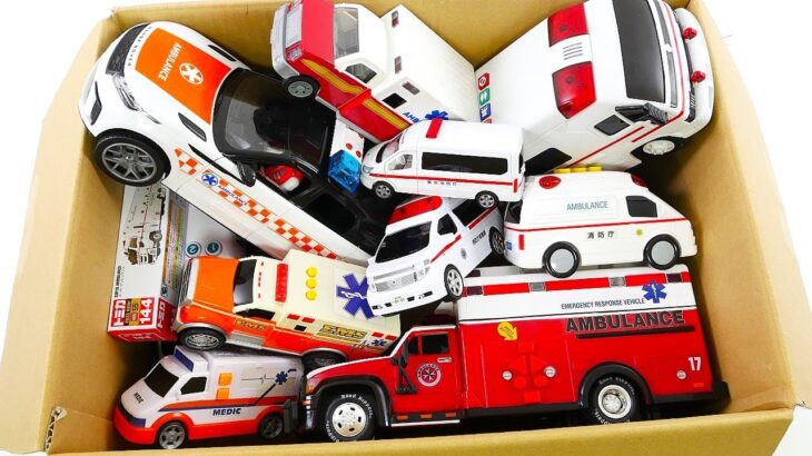 たくさんの救急車ミニカーが走るよ！緊急走行テスト☆A lot of miniature ambulance cars are running! Emergency driving test ☆