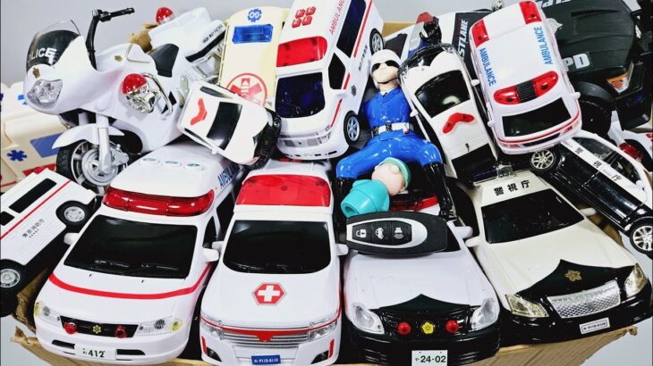 救急車＆パトカーのミニカーが坂道を走る！サイレン有りで緊急走行テスト！ Ambulance ＆ Police Cars Running!! Driving Test wuth siren sound