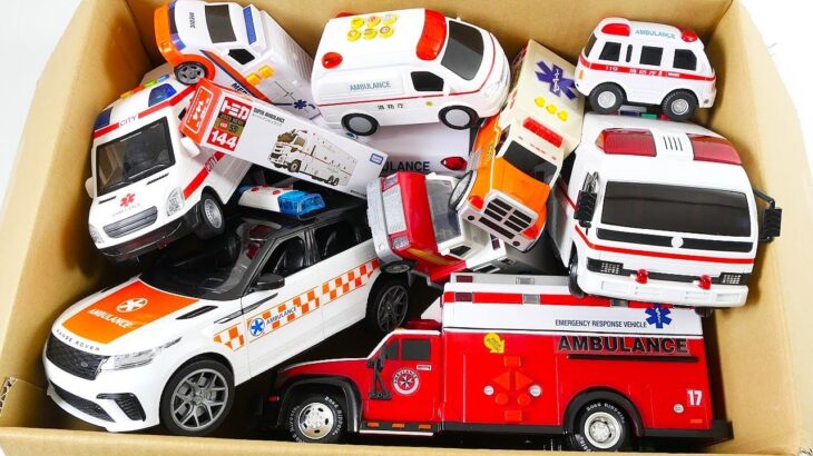 たくさんの救急車ミニカーが緊急走行！サイレンサウンド☆Many miniature ambulances make emergency runs! Siren sound☆