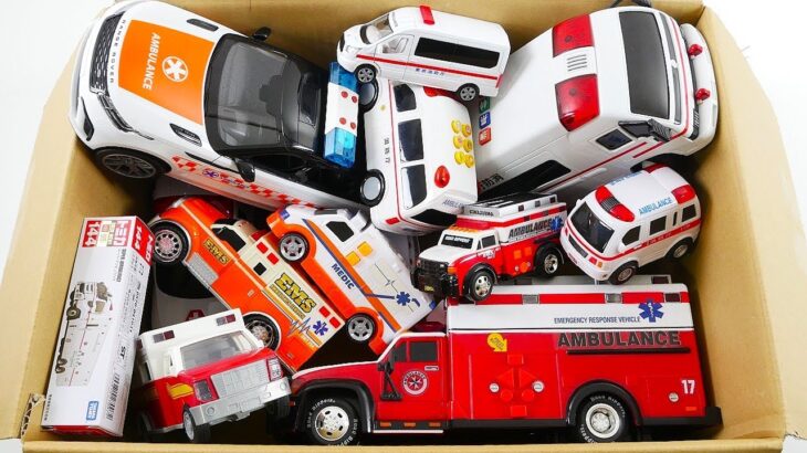たくさんの救急車ミニカーが走る！坂道緊急走行訓練☆Many miniature ambulances on the move! Hillside emergency driving training☆