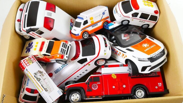 救急車のミニカーが走る☆下り坂疾走 緊急走行訓練☆Miniature ambulance car running ☆ Downhill emergency driving training ☆