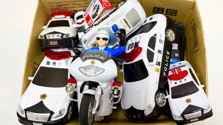パトカーのミニカーが走る☆緊急走行テスト☆坂道走る！Police car miniature cars run☆Emergency driving test☆Running down a slope