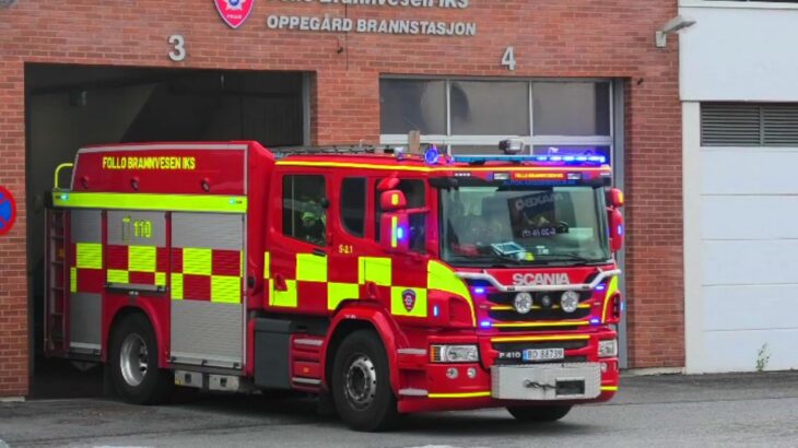 ST.OPPEGÅRD (S21) ABA follo brannvesen brannbil i utrykning Feuerwehr auf Einsatzfahrt 緊急走行 消防車