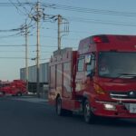 緊急走行！現着する筑西広域消防本部（筑西TPR2・第11分団・第14分団）