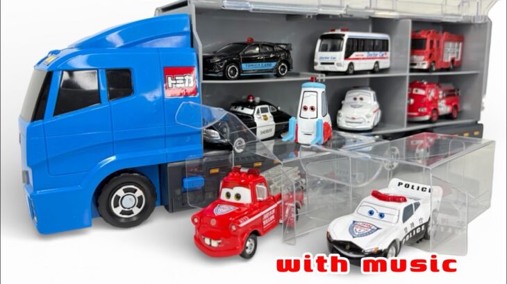 Tomica ASMR 🚗🎵｜カーズ パトカー 消防車 救急車 トミカ BGMあり｜cars Police Car・Fire Truck・Ambulance with music