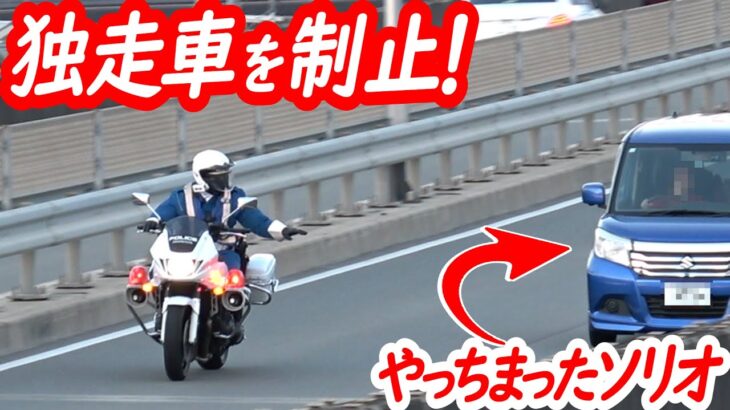 白バイが横付け制止！絵に描いたような追尾でソリオが捕まる！【白バイによるスピード違反取り締まり】