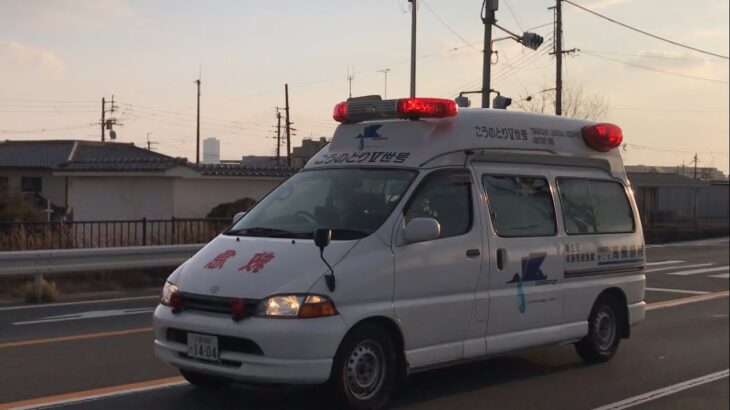 【緊急走行】枚方大橋を渡ってきた新生児救急車。社会医療法人愛仁会 高槻病院   ドクターカー（グランビア救急車）