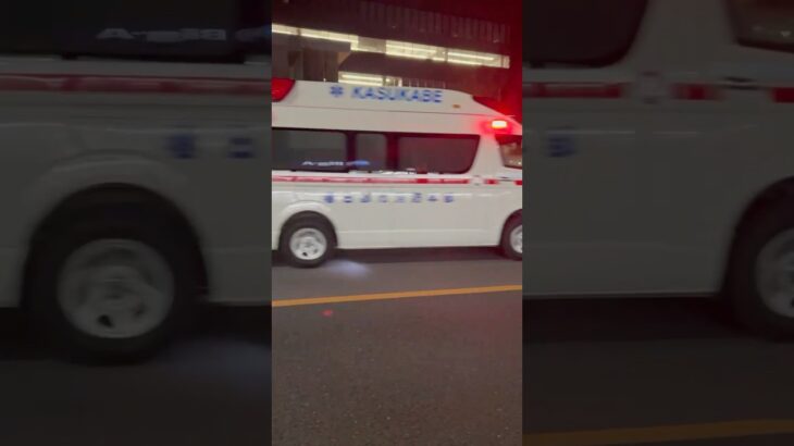 【夜でも働く救急救命士さん！】春日部市消防本部　救急車(救急豊野1) 緊急走行シーン！