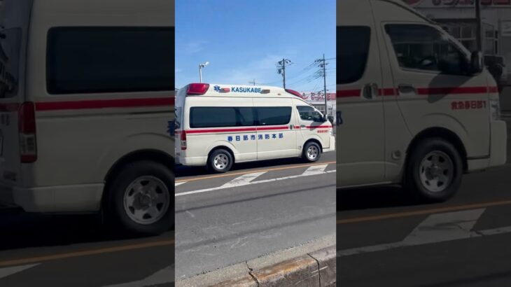 【昼間の救急隊！】春日部市消防本部　救急車。救急春日部1。緊急走行シーン🚨