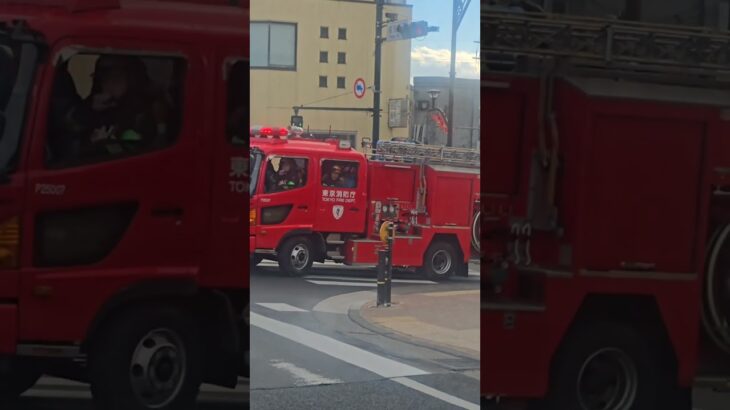 東京消防庁 秋川消防署                      秋留台出張所 秋留台2 秋留台1(代車)     緊急走行 #東京消防庁 #消防車 #緊急走行