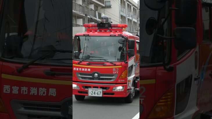 【緊急走行】北夙川2、緊急走行！【西宮市消防局】#shorts  #ショート #消防署 #消防車 #fire #firefighter #サイレン#救急車 #救急 #はしご車