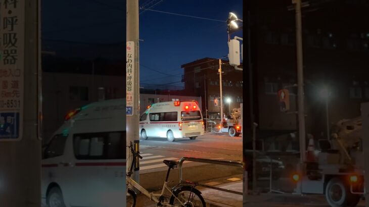 日立市消防本部 ハイメディック救急車 国道6号線を緊急走行