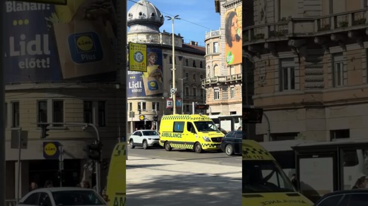 【ブダペスト】街中を走る救急車｜ハンガリーLidl前の緊迫した市街地 Emergency Ambulance in Budapest Hungary
