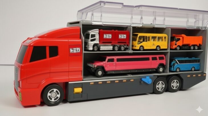 トミカ☆ミニカー開封&コンボイ収納! ラストは緊急走行レーステスト! Tomica Mini Cars Unboxing & Convoy Loading! Emergency Driving