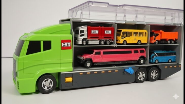 トミカ☆ミニカー開封&コンボイ収納! ラストは緊急走行レーステスト! Tomica Mini Cars Unboxing & Convoy Loading! Emergency Driving