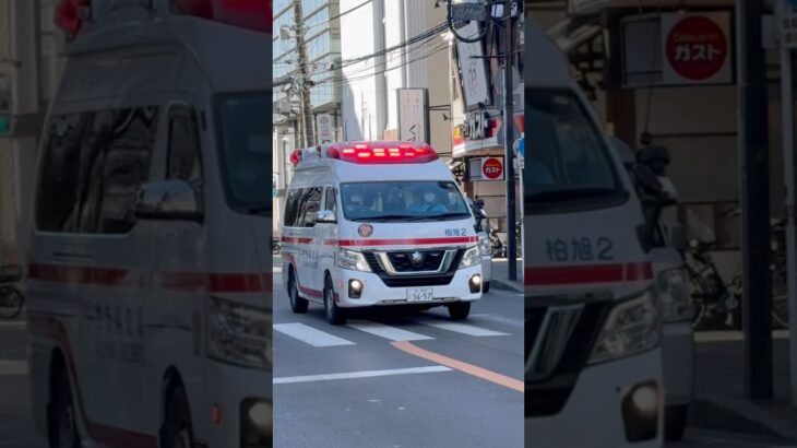 【Yelpサイレン🚨3連発！】柏市消防局。救急車。日産パラメディック。救急旭2。緊急走行シーン！