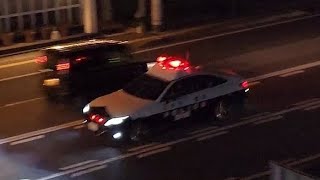 パトカー　緊急走行