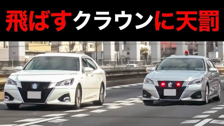 一般道を爆走するクラウン、覆面パトカーに捕まる‼️　[サイレン 取り締まり スピード]