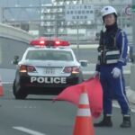 🚨高速道路で車線規制をするパトカーと警察官🚨兵庫県警🚨　#パトカー