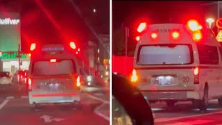 🚨激撮🚨救急車が2台連続で緊急走行🚨　#救急車
