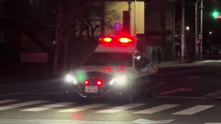 220系パトカー　緊急走行