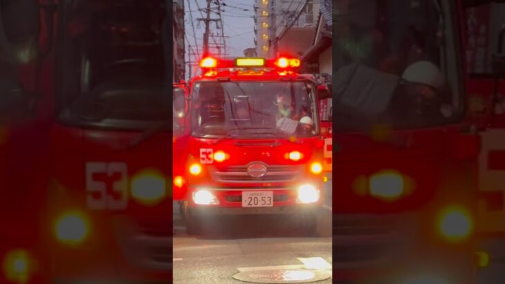 #福岡市消防局 #消防車 音量注意⚠️今日の夜7:00から公開！早良本署予備 P53 緊急走行→現着