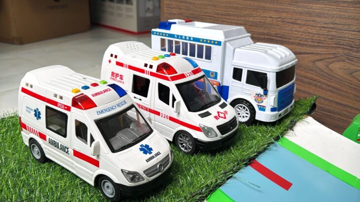 救急車のミニカー走る☆緊急走行テスト☆坂道走る｜ Ambulance miniature car runs! Emergensy driving test