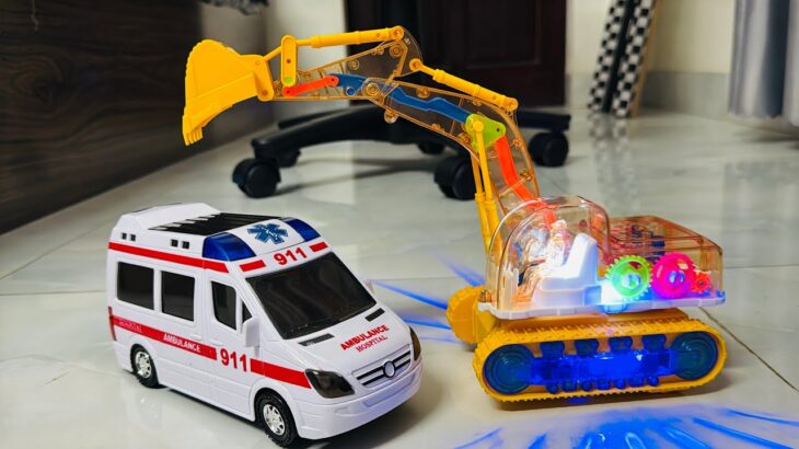 救急車のミニカーが走ります。サイレンありで坂道走行☆緊急走行｜Ambulance minicar runs in an emergency with sirens!
