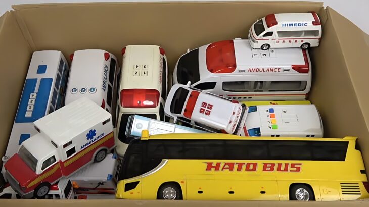 【緊急出動！】ミニ救急車とバスが全力走行🚑💥サイレンテスト！  Emergency Run! Mini Vehicles Siren Test 🚨