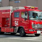 【福岡市消防局】PA連携出動！西本署姪浜特務警防小隊P54(石井文子号)緊急走行→現着