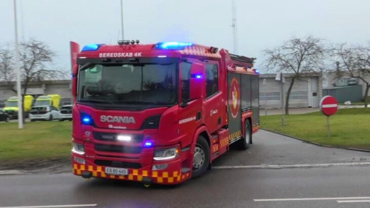 ST.GREVE (GRM1) ABA beredskab 4k falck brandbil i udrykning Feuerwehr auf Einsatzfahrt 緊急走行 消防車