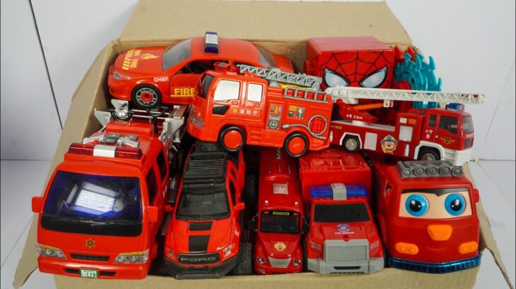 サイレン全開！消防車ミニカーが坂道を一気に走る☆緊急走行チャレンジ | Sirens On! Fire Truck Mini Cars Race Downhill | Emergency Test