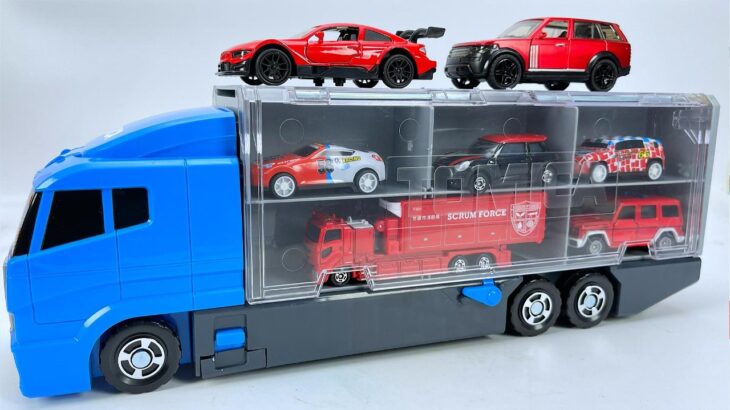 トミカ消防車ミニカー☆サイレン全開で坂道レース！緊急走行チャレンジ | Tomica Fire Truck Mini Cars Race Downhill | Emergency Test.