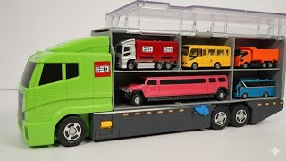 トミカ☆ミニカー開封&コンボイ収納! ラストは緊急走行レーステスト! Tomica Mini Cars Unboxing & Convoy Loading! Emergency Driving