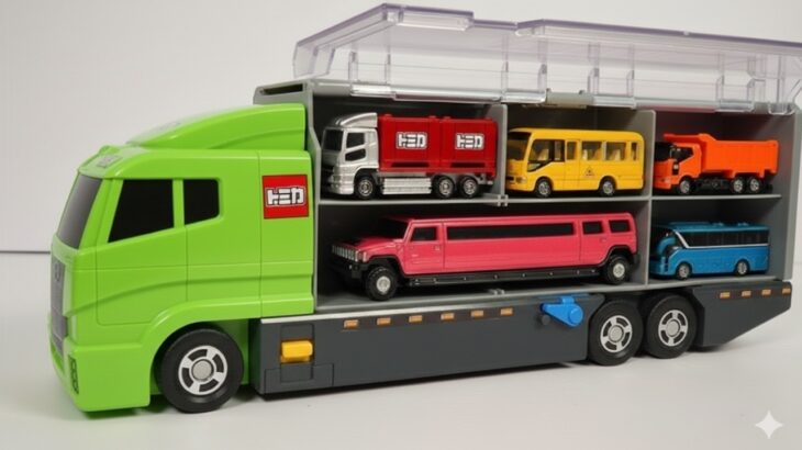 トミカ☆ミニカー開封&コンボイ収納! ラストは緊急走行レーステスト! Tomica Mini Cars Unboxing & Convoy Loading! Emergency Driving