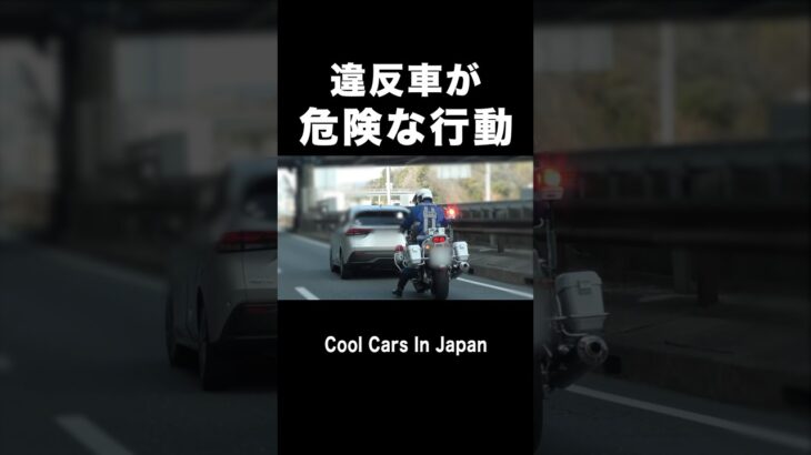 白バイに捕まった車が危険な行動⁉️😱　#shorts