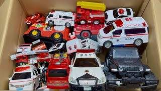 🚓はたらくくるま！パトカーと救急車と消防車のミニカー集めて走行チェック🚑
