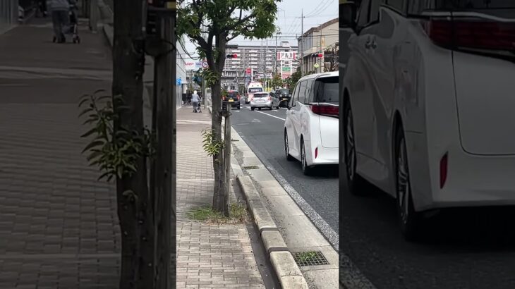 尼崎市グンゼダウンセンターつかんし救急車伊丹市民病院向かって緊急走行行きました🚑