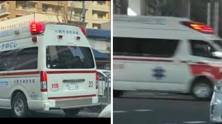 🚨響き渡るサイレン🚨救急車🚨緊急走行🚨赤色灯🚨　#救急車　#緊急走行