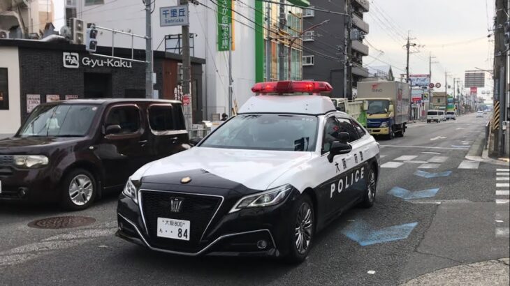 【緊急走行】千里丘を直進！大阪府警　パトカー