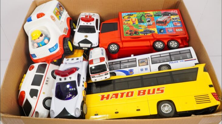 救急車とバスのミニカーが走る！サイレンあり！緊急走行テスト！Ambulance and bus miniature cars run! Emergency driving test!