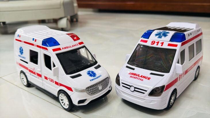 救急車のミニカー走る☆緊急走行テスト☆坂道走る｜ Ambulance miniature car runs! Emergensy driving test