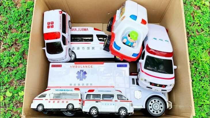 お外で救急車のミニカー走る！緊急走行テスト。坂道走る｜Ambulance minicar runs in an emergency around outside!